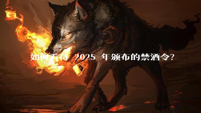 如何看待 2025 年颁布的禁酒令？