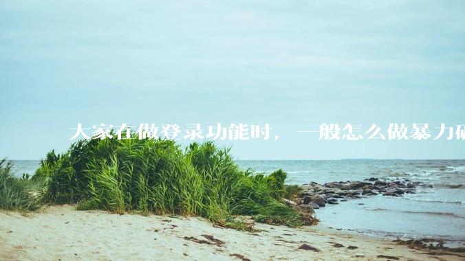 大家在做登录功能时，一般怎么做暴力破解防护？
